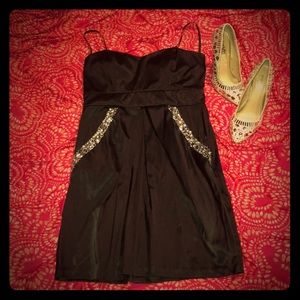 Black formal semi-formal party dress with pockets